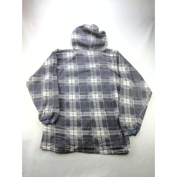 Mens Sedan Clothing Hoodie Sweatshirt Size L Pullover Black Grid Pattern - Picture 2 of 10